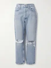 [AGOLDE] AGOLDE - '90s Distressed Mid-rise Straight-leg Jeans - Light denim - 30 30 Blue