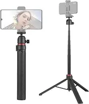 Labymos 147cm/57.87in Multi-Function Selfie Stick Desktop Tr 6 Sections 2kg/4.40 Load Capacity 360°Rotatable with 1/4in Threaded Screw for Live/Vlog/Video/Conference