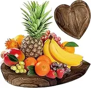 Wooden Tray | Wooden Trays for Food - Natural Hand Carved Craft Creative Love Shape Plate Fruit Bowl for Sandwich Appetizer Display Dining Kitchen Decor