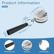 10Pcs Retractable Pencil Holder Silicone Pull Pen Pencil Holder Elastic leOdJ