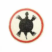 Beaded Turtle Rosettes 4" Bead Work Decorative Applique Leather Crafts Medallion