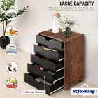 5 Drawer File Cabinet Filing Document Organiser Chest Home Office Storage Brown