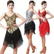 Women's Dance Dress Sequin Fringed Flapper Dress Latin Party Dress
