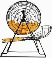 Metal Bingo Cage Wheel Manual Lottery Machine Holds 200 Balls Lottery Drawing Machine for Entertainment Venues Large Groups, Parties
