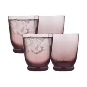 4pc Ecology Aveline Glass Drinking Tumblers/Cups Set Plum 8.5x10cm 280ml