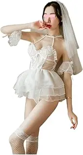 [CAMIXGQN] Sexy Lingerie Ladies Sexy White Wedding Dress Bridal Suit Sexy Nightwear Sexy Skirt Sexy Wear