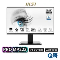 在飛比找蝦皮商城優惠-MSI 微星 PRO MP223 22吋 VA面板 商務螢幕