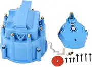 Distributor Cap and Rotor Kit : HEI Heavy Duty Large Distributor Cap and Rotor Set, Compatible with Sbc 283 305 307 327 350 400 K549 (Blue)