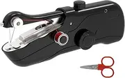 Handheld Sewing Machine, Portable Sewing Machine with Storage, Electric Switch, Two Speed Modes, Easy to Operate, Portable Mini Sewing Machine, Sewing Machine for Beginners.Y-Black with scissors