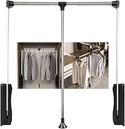 Wardrobe Lift - Wardrobe Pull Down Rail-Adjustable & Extendible-Pull Down Wardrobe Hanger Heavy Duty Clothes Rail,Space Saving Adjustable Closet Rod for Hanging Clothes Load-Bearing 25kg