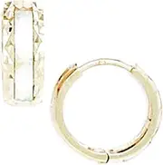 [JewelryWeb] 14k Yellow Gold Round CZ Simulated Diamond Hinged Earrings 13x13mm Stud Earring for Women
