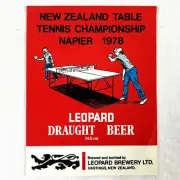 1978 Leopard New Zealand Table Tennis draught beer label championship Napier E