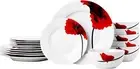 Corelle Ocean Fire Engine Red Dinnerware Set, 18 piece, 6 x 26cm Dinner Plate,