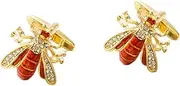 [Longcreek] Cufflinks Bee for Men, Cufflinks Bee Crystal Bee Wasp Hornet Cufflinks Tuxedo Shirt Honey Twins French Twins Twins Vintage Punk Rock, NO, No, No