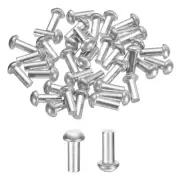 50Pcs Brazier Head Solid Aluminum Rivets, M4 x 10mm Tubular Rivets