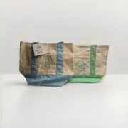 New 2 Trader Joe’s Mini Pastel Canvas Tote Bags Light Blue And Green