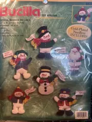 Bucilla - Cheerful Snowmen and Santa - Set of Six 84265