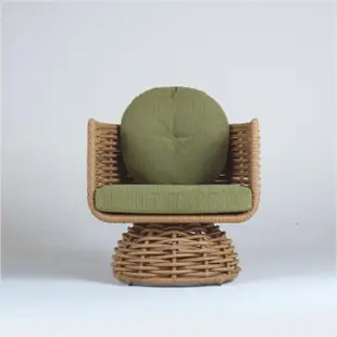 【山茶花家具】藤椅-稻禾色-人造藤椅PEAS006-1(室內休閒椅)