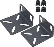 JJHXSM 2PCS Network Switch Cabinet Accessory 22x45mm/0.87x1.77in Angle Code Rack Small Lug Accessory Rack Mounting Kit Network Cabinet Lug Computer Component Bracket Black