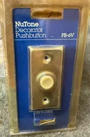 NuTone Push Button Not-Lighted ECONOMY Pushbutton GOLD FINISH NEW PB-6V