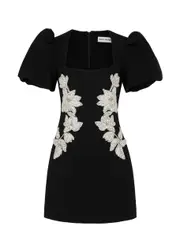 Rebecca Vallance Ginevra Crystal-embellished Crepe Mini Dress - Black - 10 (UK10 / S) 10 (UK10 / S)