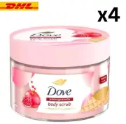 Dove POMEGRANATE Exfoliating Body Scrub Moisturizing Skin Vitamin E - 280g x 4