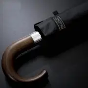 Automatic Three Folding Golf Umbrella PG Cloth Metal Wooden Handle Sun Windproof