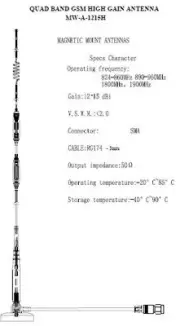 NEW Hi-Gain ATM Cellular booster Modem Antenna w/Magnet Base& 3mtr cable