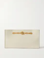 [Métier] Métier - + Fernando Jorge Ease Embellished Glossed-leather Clutch - White - One size One size White