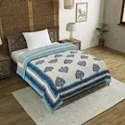 Cotton Single Size Quilt Hand Block Print 60x90 Inches -Blue Paan Motifs - Set 1