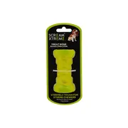 Scream Xtreme Treat Bone Treat Dispensing Dog Toy Loud Green - 3 Sizes