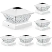 Solar Post Cap Lights Outdoor 6 Pack, 2 Mode Bright Fence Post Solar Lights O...