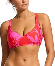[Seafolly] Women's Dd Cup Scoop Neck Halter Bikini Top Swimsuit