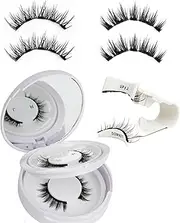 LZM Magnetic Eyelashes Natural Lashes Magnetic 2 Pairs No Glue Needed False Eyelashes with Applicator Reusable Easy to Wear and Remove