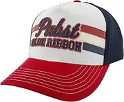 [H3 Sportgear] Pabst Blue Ribbon Rubber Print Trucker Hat Multicolor, Multicolor, One Size, Multicolor, One Size