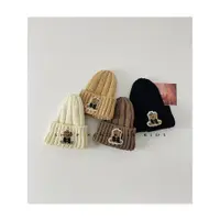 在飛比找ETMall東森購物網優惠-秋冬季寶寶帽子一歲2歲兒童毛線帽可愛超萌小熊男女童保暖套頭帽