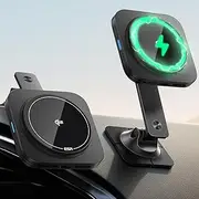 ESR for Qi2 15W MagSafe Car Mount Charger, Qi2-Certified Universal Dashboard/Tesla MagSafe Car Charger, Magnetic Wireless Car Charger, Adjustable Car Phone Holder for iPhone 16/15/14/13/12, S25, Black