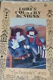 Lori's Country Designs The Raggedy's # 011 Raggedy Family Pattern 22" Tall