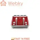 Icona Capitals 4 Slice TOASTERS Red