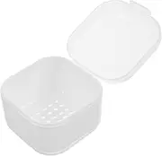 MERRYHAPY Nail Tool Cleaner Case with Soaking Tray Reusable Plastic Manicure Tool Cleaning Bowl Nail Art Tool Tray White Nail Care Cleaning Box