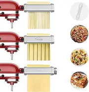 Pasta Attachment for Kitchen Aid Stand Mixer Included Spaghetti Cutter, Pasta Sheet Roller and Fettuccine Cutter, 3PCS Stainless Steel Pasta Maker Attachment by TPGSING