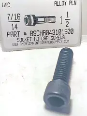 7/16-14x1-1/2 Hex Socket Head Cap Screws Alloy Steel Black (5)