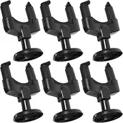 ERINGOGO 6Pcs Wall Mount Guitar Hangers with Auto Locking Grip and Base Detachable Design for Easy Installation Black Guitar Rack for Home and Music Rooms
