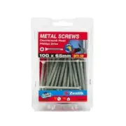 Zenith 10G x 65mm Galvanised Countersunk Head Metal Screws - 50 Pack .Galvanised
