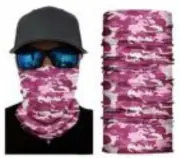Neck Gaiter Face Mask Fishing Sun Headwear Protection Pink White Camo