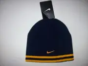 Nike Boys Hat Cold Weather Beanie Obsidian Gold Swoosh Reversible 4-7 New