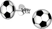 [KIWI DAISY] Soccer Football 925 Sterling Silver Tiny Stud Earrings, Second Piercing, 7 mm x 7 mm, Sterling Silver, No Gemstone