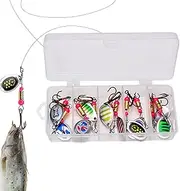 Sequins Baits Treble Hook | Metal Fishing Baits with Hooks - 10x Colorful Spinner Baits Metal Fishing Baits, Hard Metal Baits Crankbaits, Sequins Crankbait Spoon Baits for Freshwater Saltwater