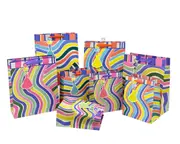 bulk 24 Xlarge Gift Bag - Colourful Wave 4 Assort 31x42cm