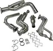 Artudatech Stainless Manifold Header Exhaust Fit GMC Fit for Chev-y GMT800 V8 Engine W/Y-Pipe